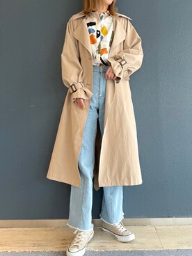 「SpRay（スプレイ）のアイテム（トレンチコート）」を使った、sprayzozoさん（レディース・164cm）の春コーディネート