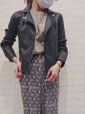 「SpRay（スプレイ）のアイテム（ライダースジャケット）」を使った、sprayzozoさん（レディース・155cm）の春コーディネート