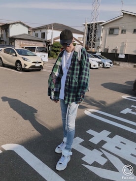 「アイテム（バックパック/リュック、シルバー系）」を使った、YUUさん（メンズ・178cm）の春コーディネート