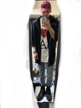 「CODY SANDERSON（コディサンダーソン）のアイテム（帽子）」を使った、YUUさん（メンズ・178cm）の夏コーディネート