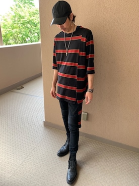 「CODY SANDERSON（コディサンダーソン）のアイテム（バングル/リストバンド）」を使った、YUUさん（メンズ・178cm）の夏コーディネート
