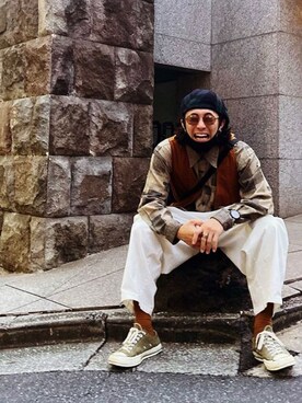 「ORIGINAL GRAIN（オリジナルグレイン）のアイテム（アナログ腕時計）」を使った、idoさん（メンズ・171cm）の夏コーディネート