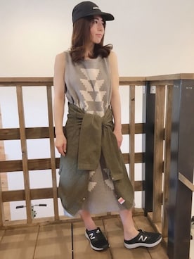 「キャップ女子」｜「アイテム（スリッポン）」を使った、mauuuuoさん（レディース・150cm）の春コーディネート