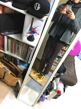 「PUMA（プーマ）のPUMA / プーマ : Clyde クライド#（スニーカー、イエロー系）」を使った、ゆーきさん（メンズ・182cm）の春コーディネート