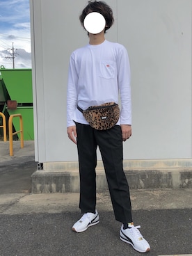 「MYne（マイン）のアイテム（バッグ）」を使った、NaRiさん（メンズ・172cm）の秋コーディネート