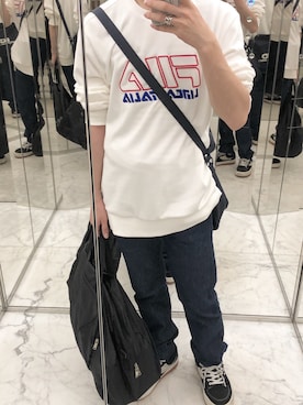 「FILA（フィラ）のアイテム（スウェット）」を使った、NaRiさん（メンズ・172cm）の夏コーディネート