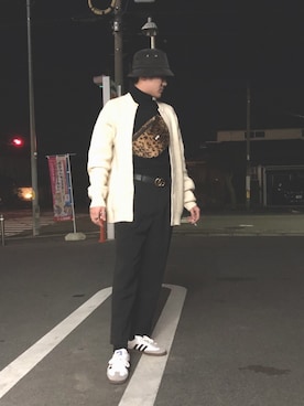 「MYne（マイン）のアイテム（バッグ）」を使った、NaRiさん（メンズ・172cm）の冬コーディネート