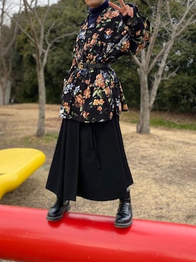 「Yohji Yamamoto（ヨウジヤマモト）のアイテム（スカート）」を使った、NaRiさん（メンズ・172cm）の冬コーディネート