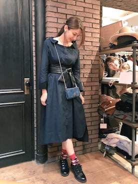 「サッシュベルト」｜「アイテム（PC・スマホグッズ/家電）」を使った、【Muel Chic】中村沙織さん（レディース・162cm）の春コーディネート