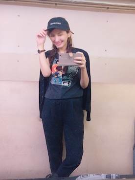 「LAYMEE（レイミー）のアイテム（キャップ）」を使った、【Muel Chic】中村沙織さん（レディース・162cm）の夏コーディネート