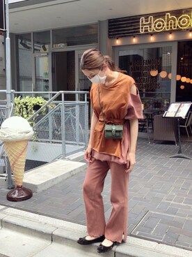 「LAYMEE（レイミー）のアイテム（パンツ）」を使った、【Muel Chic】中村沙織さん（レディース・162cm）の春コーディネート