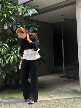 「LAYMEE（レイミー）のアイテム（パンツ）」を使った、【Muel Chic】中村沙織さん（レディース・162cm）の夏コーディネート