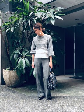 「LAYMEE（レイミー）のアイテム（パンツ）」を使った、【Muel Chic】中村沙織さん（レディース・162cm）の秋コーディネート