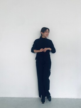 「LAYMEE（レイミー）のアイテム（パンツ）」を使った、【Muel Chic】中村沙織さん（レディース・162cm）の秋コーディネート