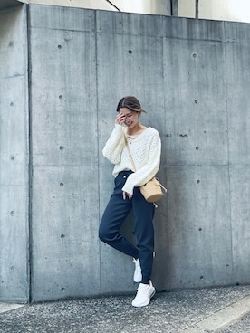 「LAYMEE（レイミー）のアイテム（パンツ）」を使った、【Muel Chic】中村沙織さん（レディース・162cm）の冬コーディネート