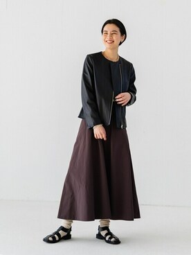 「ソックス×サンダル」｜sunaさん（レディース・160cm）の冬コーディネート