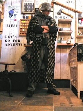 「和装」｜「アイテム（その他アウター）」を使った、motonoryさん（メンズ・170cm）の冬コーディネート