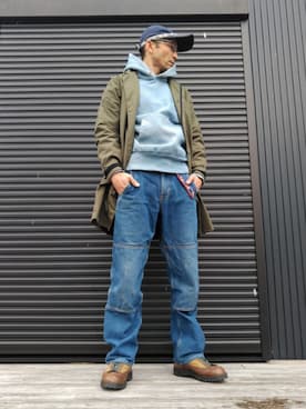 「Tilak（ティラック）のアイテム（モッズコート）」を使った、motonoryさん（メンズ・170cm）の冬コーディネート