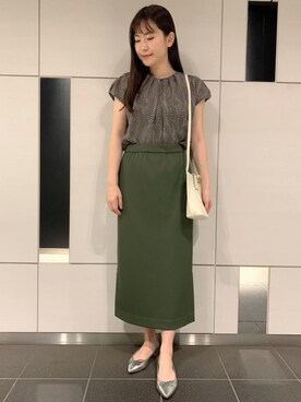 「closet story（クローゼットストーリー）の＜closet story＞ポインテッド バレエシューズ（バレエシューズ、シルバー系）」を使った、nayuko5115さん（レディース・156cm）の夏コーディネート