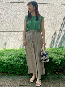 「THE STATION STORE（ザ ステーション ストア）のアイテム」を使った、nayuko5115さん（レディース・155cm）の夏コーディネート