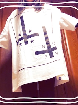「NUEVO（ヌエボ）のアイテム（Tシャツ/カットソー、ホワイト系）」を使った、ゆーーさん（レディース・155cm）の春コーディネート