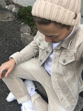 「DAISO（DAISO）のアイテム（帽子）」を使った、西谷 清志郎さん（メンズ・164cm）の冬コーディネート