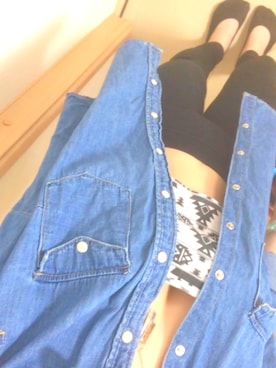 「アイテム（チューブトップ）」を使った、Linaさん（レディース・152cm・10代）の春コーディネート