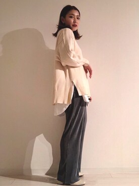 「LAKOLE（ラコレ）のアイテム（ブーツ）」を使った、mishiさん（レディース・159cm）の秋コーディネート
