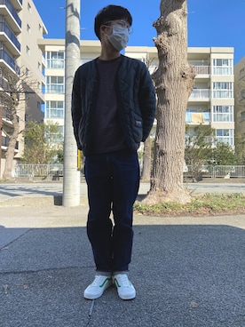 「Alpha Industries（アルファインダストリーズ）のアイテム（ナイロンジャケット）」を使った、tobiyamaさん（メンズ・174cm）の冬コーディネート
