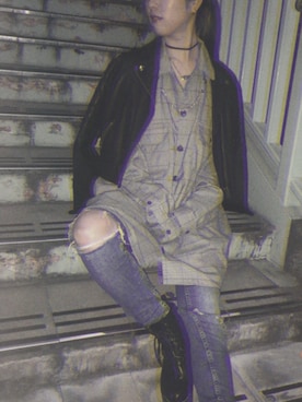 「M.Y.O.B（エム.ワイ.オー.ビー）のアイテム（トップス）」を使った、나 츠さん（レディース・164cm）の春コーディネート