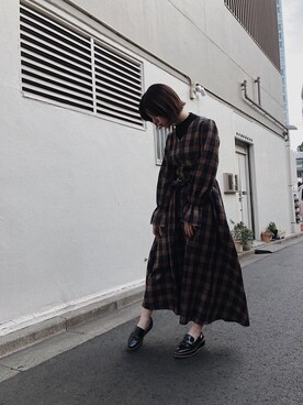 「AVAN LILY（アヴァンリリィ）のアイテム（ワンピース/ドレス）」を使った、나 츠さん（レディース・164cm）の冬コーディネート