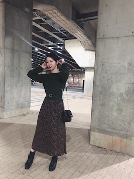 「AVAN LILY（アヴァンリリィ）のアイテム（ワンピース/ドレス）」を使った、나 츠さん（レディース・164cm）の冬コーディネート