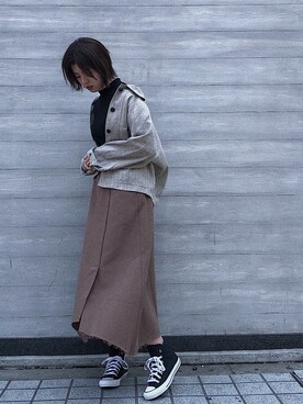 「AVAN LILY（アヴァンリリィ）のアイテム（その他アウター）」を使った、나 츠さん（レディース・164cm）の春コーディネート
