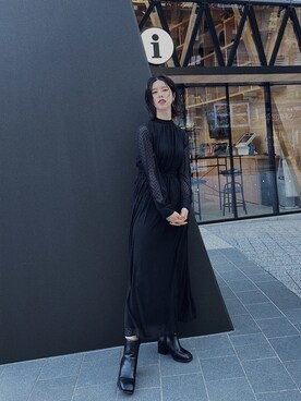 「AVAN LILY（アヴァンリリィ）のアイテム（ワンピース/ドレス）」を使った、나 츠さん（レディース・164cm）の冬コーディネート