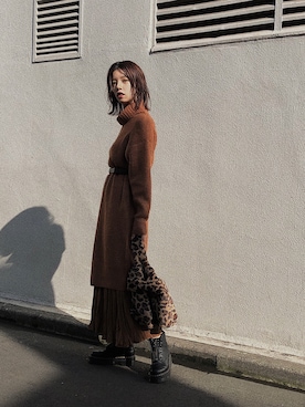 「AVAN LILY（アヴァンリリィ）のアイテム（ワンピース/ドレス）」を使った、나 츠さん（レディース・164cm）の冬コーディネート