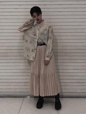 「MOUSSY（マウジー）のアイテム（イヤリング）」を使った、나 츠さん（レディース・164cm）の春コーディネート