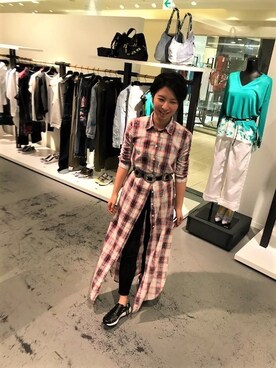 「DIESEL（ディーゼル）のX05404P0752（ベルト、ブラック系）」を使った、ほんな　こつねさん（レディース）の春コーディネート