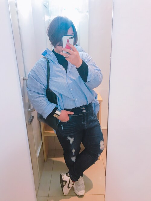 デブの極み定食 ユニクロのシャツ ブラウスを使ったコーディネート Wear