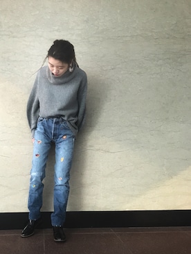 「オフタートルニット」｜nariさん（レディース・160cm）の冬コーディネート