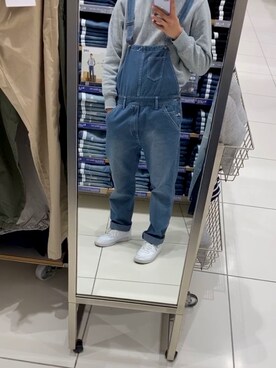 「no brand（ノーブランド）のアイテム（サロペット/オーバーオール）」を使った、kanaudayoさん（メンズ・173cm）の春コーディネート