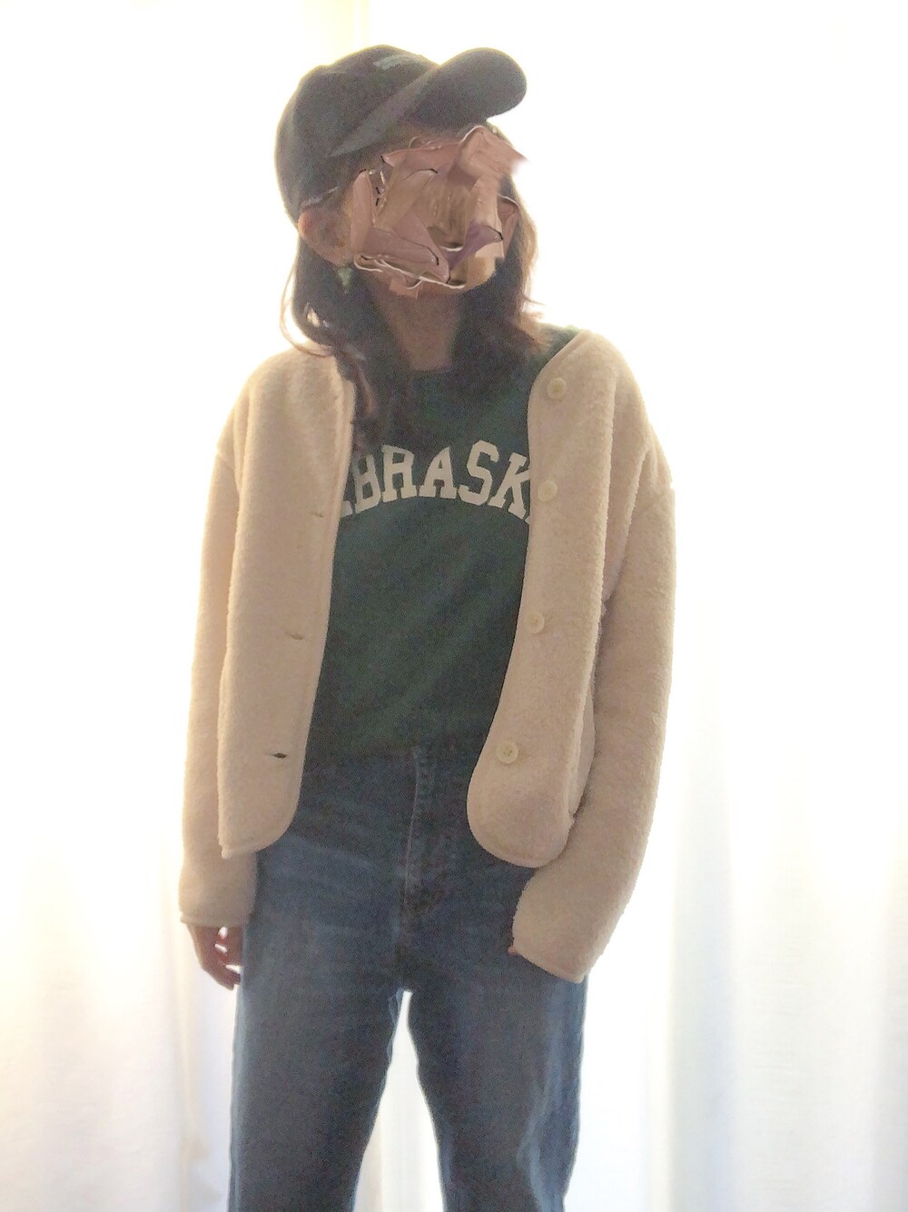 「シンプルコーデ」｜「Samansa Mos2のアイテム（スウェット、グリーン系）」を使った、hachimitsu*retrieverさん（レディース・157cm）の春コーディネートの1枚目の写真