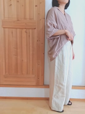 「Honeys（ハニーズ）のアイテム（サンダル、ブラック系）」を使った、サボ子さん（レディース・153cm）の春コーディネート