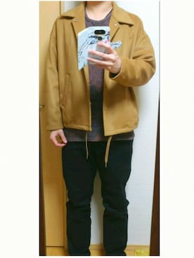 「ラッドミュージシャン」｜「アイテム（ブルゾン）」を使った、.6さん（メンズ・176cm）の冬コーディネート