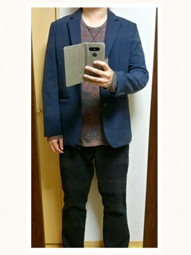 「ラッドミュージシャン」｜「アイテム（チノパンツ）」を使った、.6さん（メンズ・176cm）の秋コーディネート