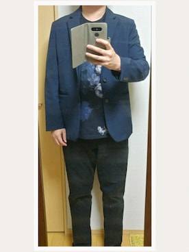 「ラッドミュージシャン」｜「アイテム（チノパンツ）」を使った、.6さん（メンズ・176cm）の秋コーディネート
