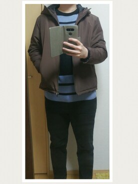 「シャリーフ(SHAREEF)」｜「アイテム（ブルゾン）」を使った、.6さん（メンズ・176cm）の冬コーディネート