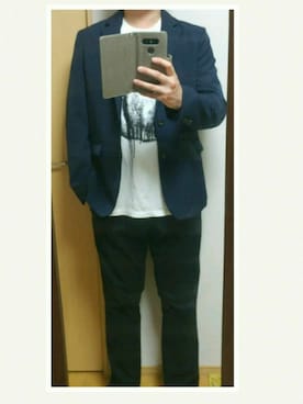 「ラッドミュージシャン」｜「アイテム（チノパンツ）」を使った、.6さん（メンズ・176cm）の秋コーディネート