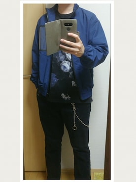 「FACETASM（ファセッタズム）のアイテム（ブルゾン）」を使った、.6さん（メンズ・176cm）の春コーディネート