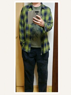 「ラッドミュージシャン」｜「アイテム（チノパンツ）」を使った、.6さん（メンズ・176cm）の夏コーディネート