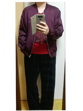 「STUDIOUS（ステュディオス）のアイテム（MA-1）」を使った、.6さん（メンズ・176cm）の春コーディネート